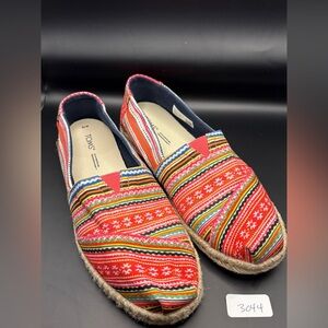 TOMS Women's Vibrant Striped Espadrilles size 10